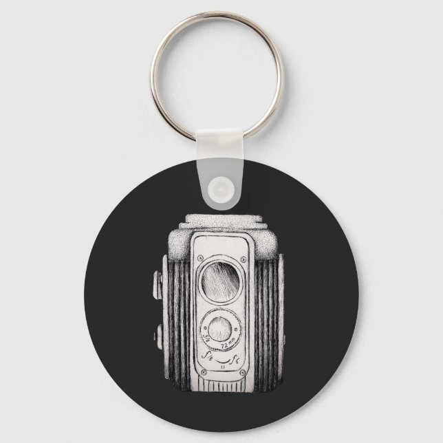 Vintage Camera Black Without wording Nyckelring (Framsida)