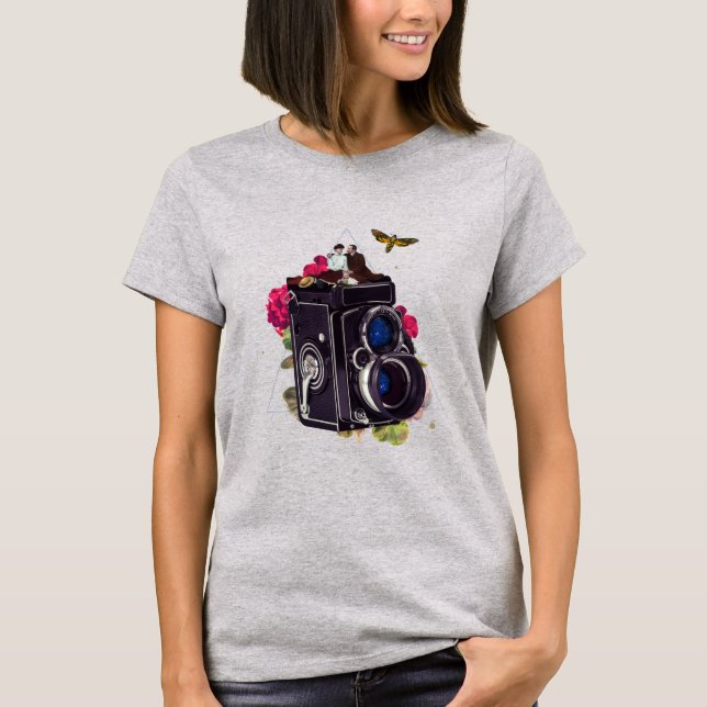 Vintage Camera Collage T Shirt (Framsida)