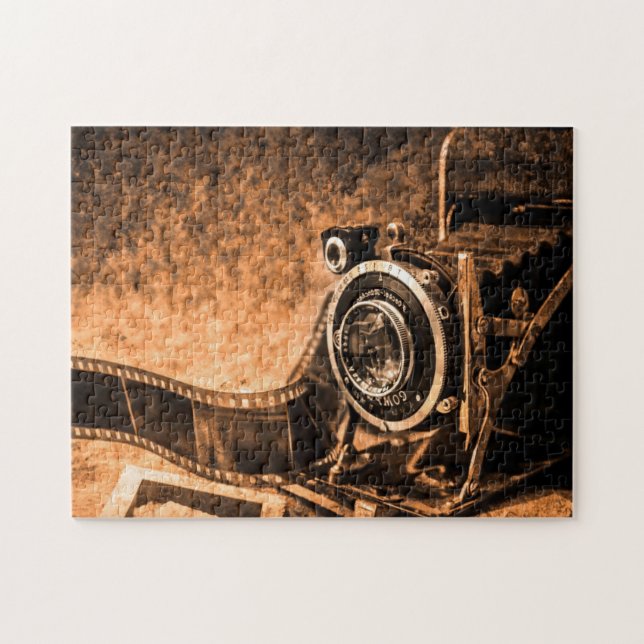 Vintage Camera Jigszawa Puzzle Pussel (Horisontell)