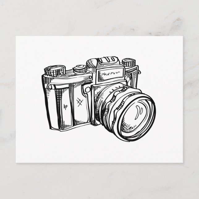 Vintage Camera-vykort - svartvitt Vykort (Framsida)
