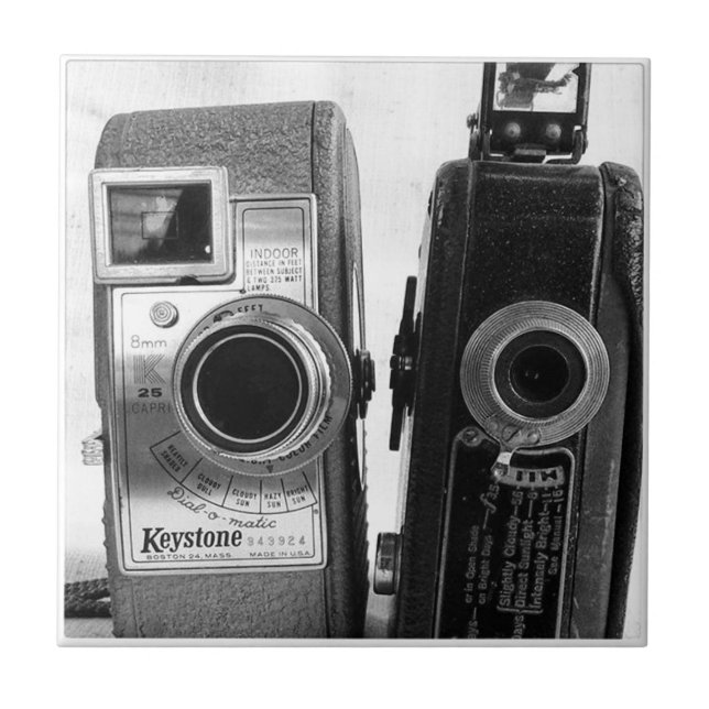 Vintage Cameras Kakelplatta (Framsidan)