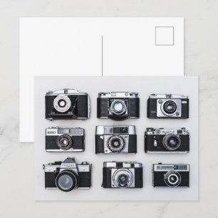 Vintage Cameras Retro Old Classic Vykort