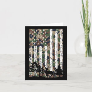 Vintage Camo American Flagga Camoflage Hunting Kort