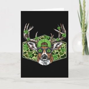 Vintage Camo Deer Hunter Lucky Shamrock Buck St Pa Kort