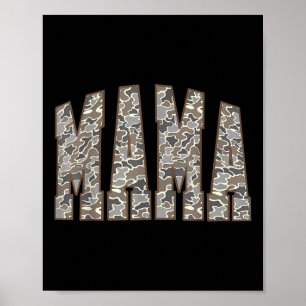 Vintage Camo Hunting Mamma Old Camo Mamma Mors dag Poster