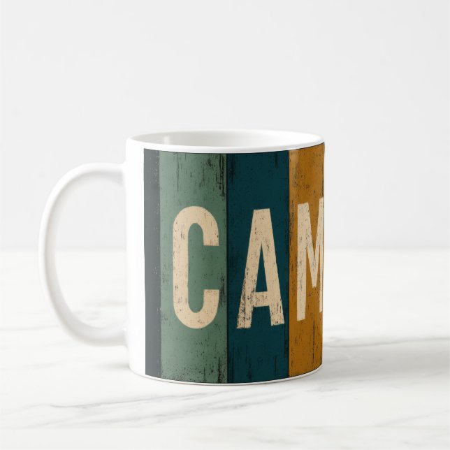 Vintage Camp Life Typography Kaffemugg (Vänster)