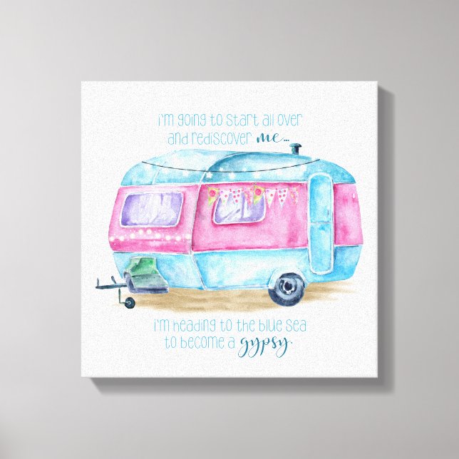 Vintage Camper Canvas Wall Art (Framsida)