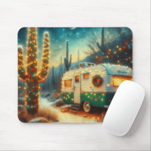 Vintage Camper jul i Desert Saguaro Cactus