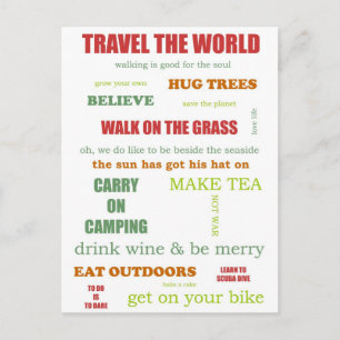 Vintage Camper Manifesto Vykort