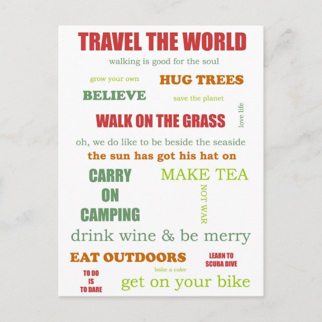 Vintage Camper Manifesto Vykort (Framsida)