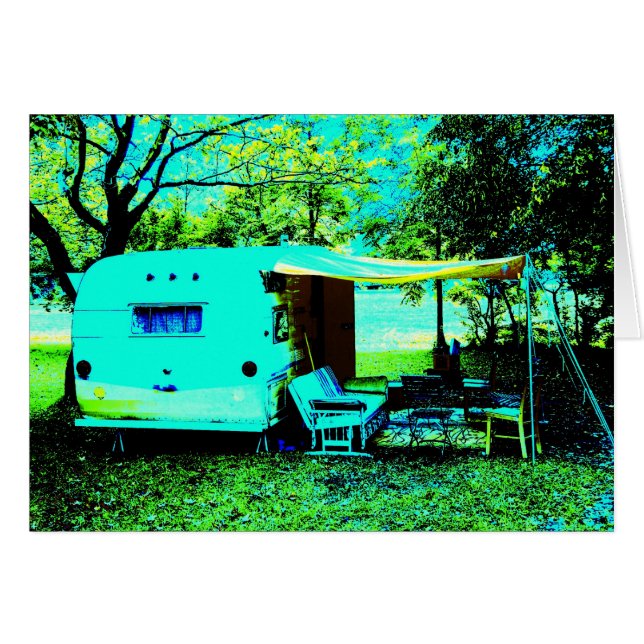 Vintage Camper Pension-kort Hälsningskort (Framsidan Horizontal)