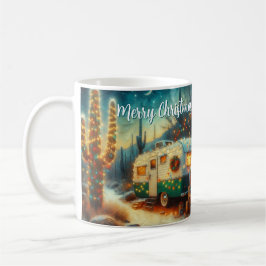 Vintage Camper Saguaro Cactus jul Blue Grönt Kaffemugg
