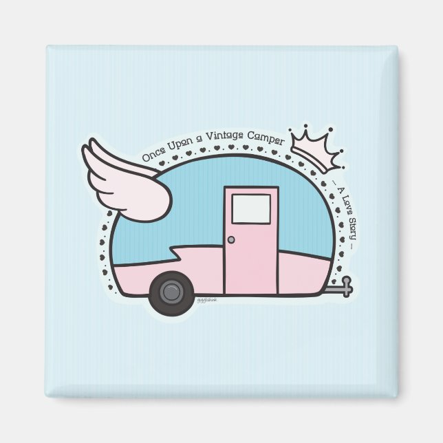 Vintage Camper Trailer Magnet (Framsidan)