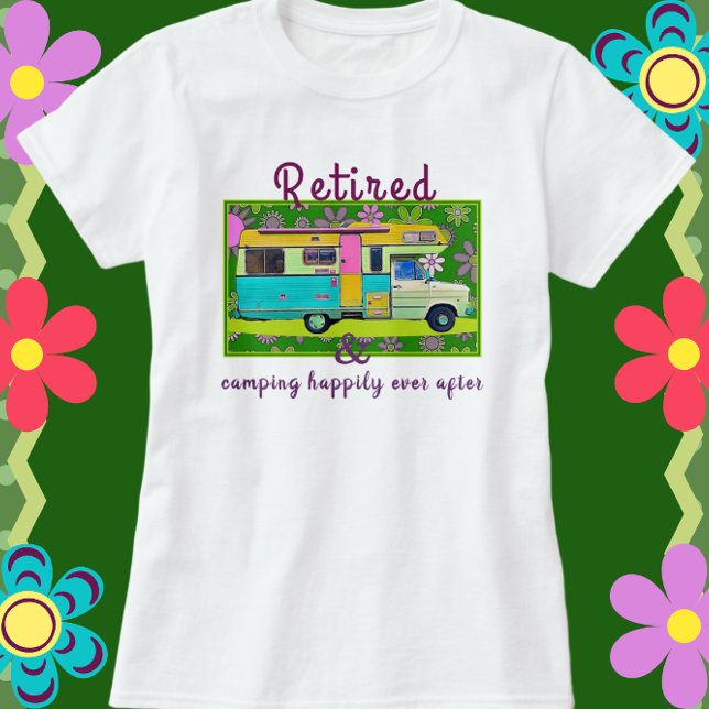 Vintage Camper Trailer Pension T-Shirt (Skapare uppladdad)