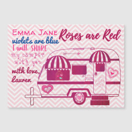 Vintage Camper Valentine Day Magnetic Card