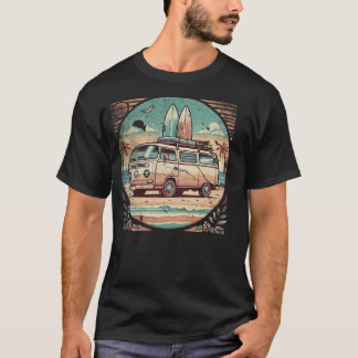 Vintage Camper Van Beach T Shirt