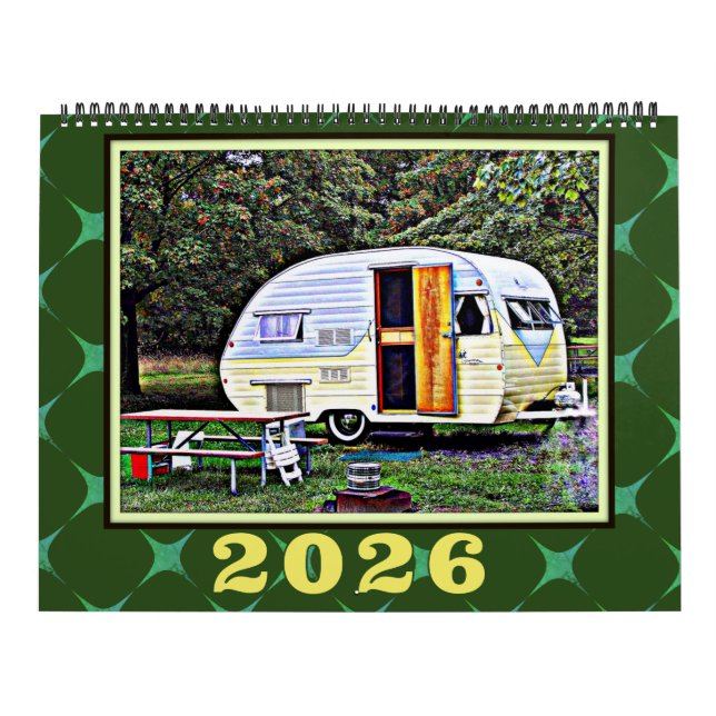Vintage Campers and Retro Caravan Travel Kalender (Omslag)