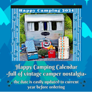 Vintage Campers Lycklig Camping 2024 Calendar Kalender
