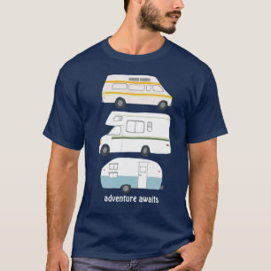 Vintage campervan-släpvagnens vanliv RV äventyr T Shirt