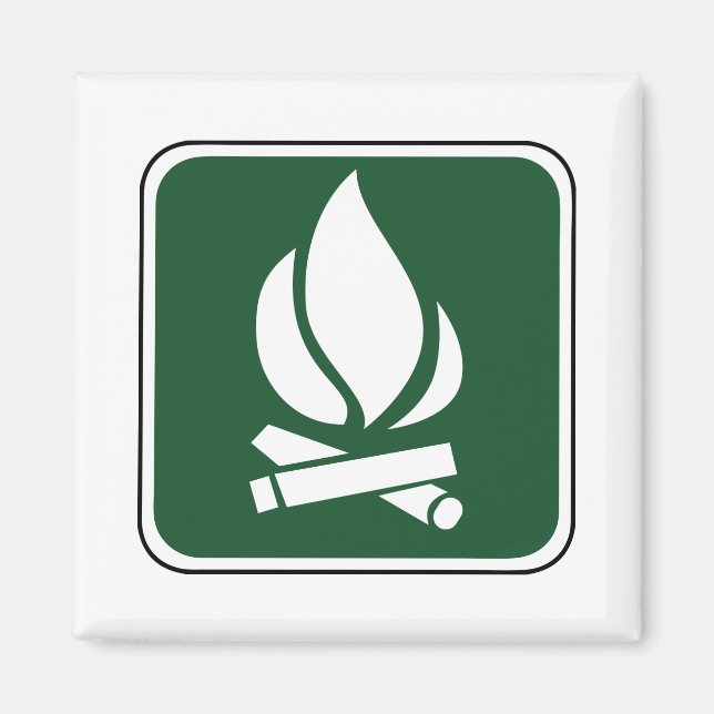 Vintage Campfire-tecken Magnet (Framsidan)