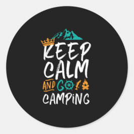 Vintage Camping Behålla Lugn och Go Camping utomhu Runt Klistermärke