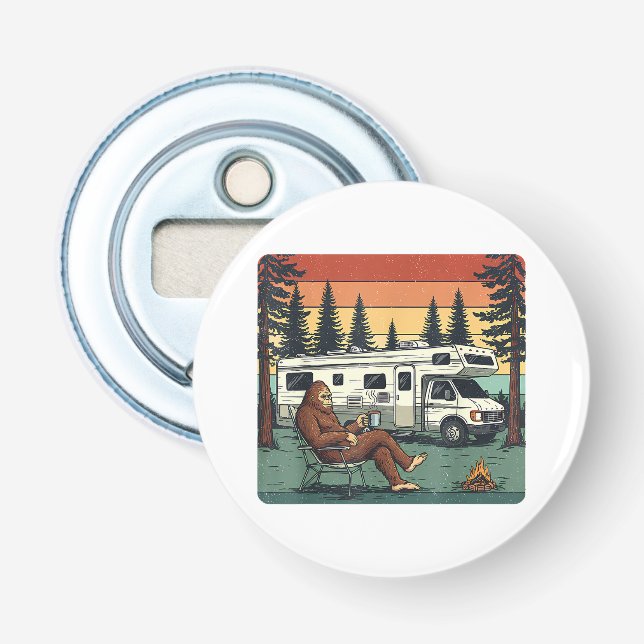 Vintage Camping Husbil Husvagn Bigfoot Äventyr Flasköppnare (Framsidan)
