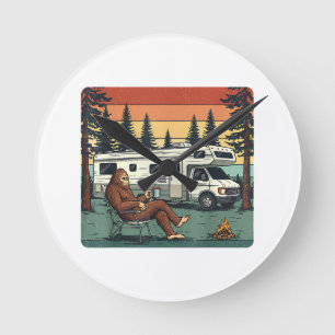 Vintage Camping Husbil Husvagn Bigfoot Äventyr Rund Klocka