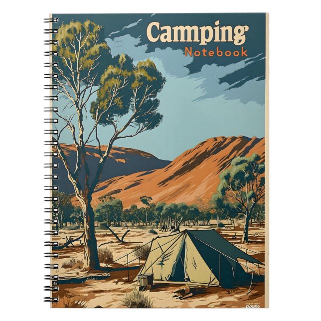 Vintage Camping Outback Australia Anteckningsbok (Framsidan)
