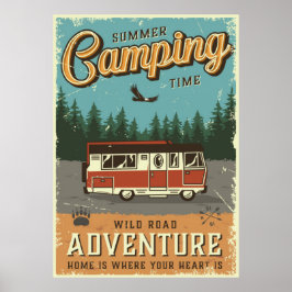Vintage camping poster