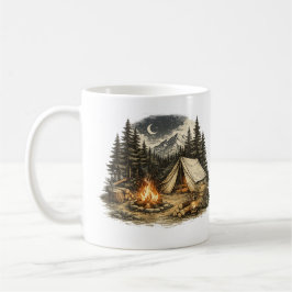 Vintage campingäventyr kaffemugg