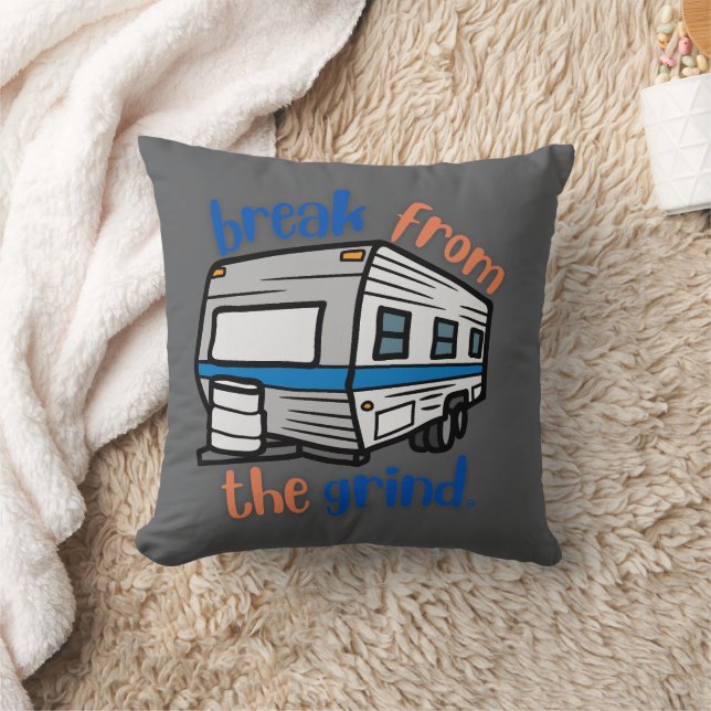 Vintage Campingvagn Kudde (Filt)