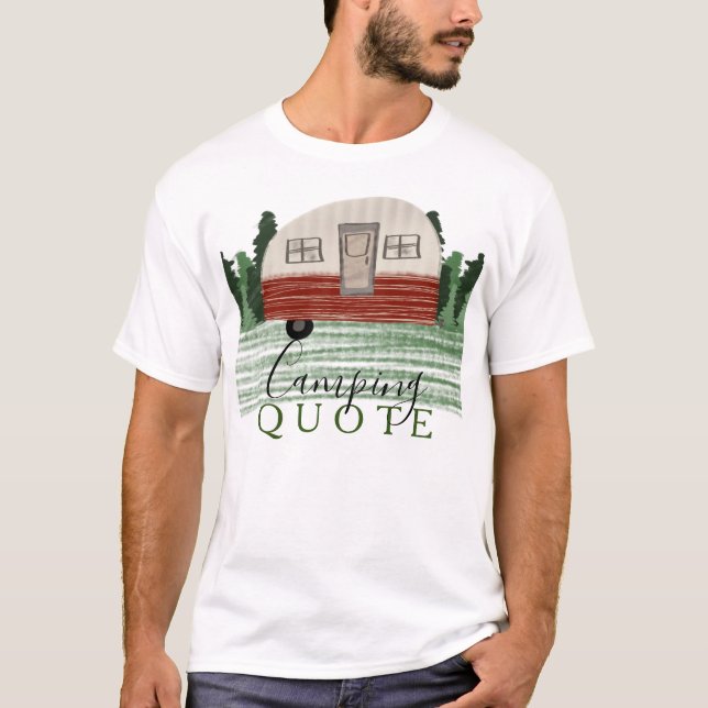 Vintage Campingvagn Par Camping T Shirt (Framsida)