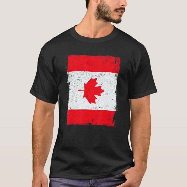 Vintage Canada Flag Heritage Canadian Roots T Shirt (Framsida)