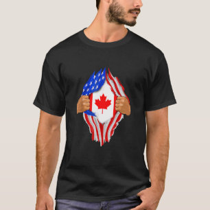Vintage Canada Flagga Canadian Blood Inside Me T Shirt
