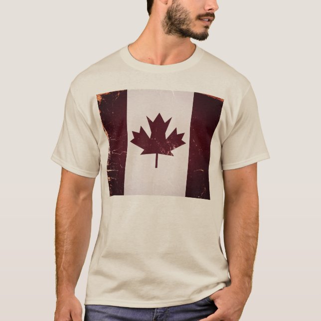 Vintage Canada Flagga T-shirt (Framsida)