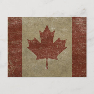 Vintage Canada Flagga Vykort