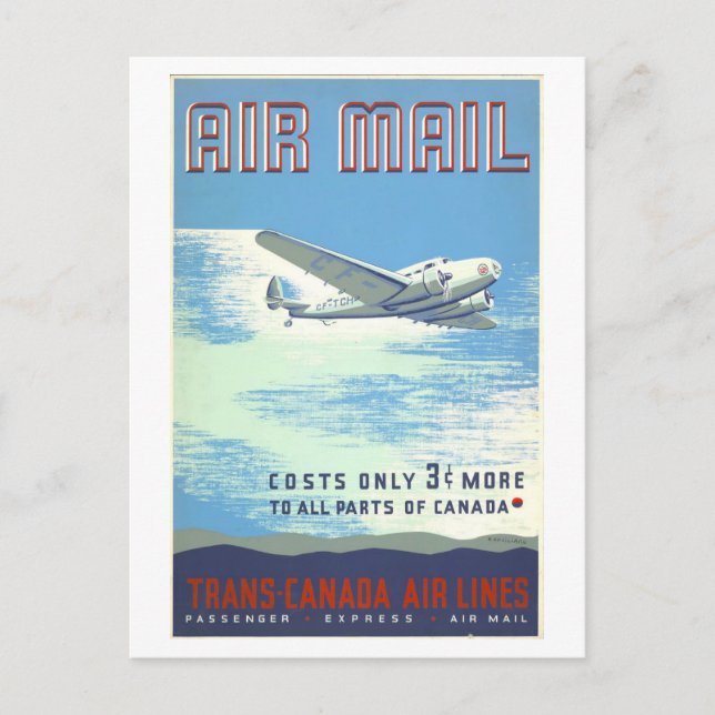 Vintage Canada Luft Mail Advertisement Vykort (Framsida)