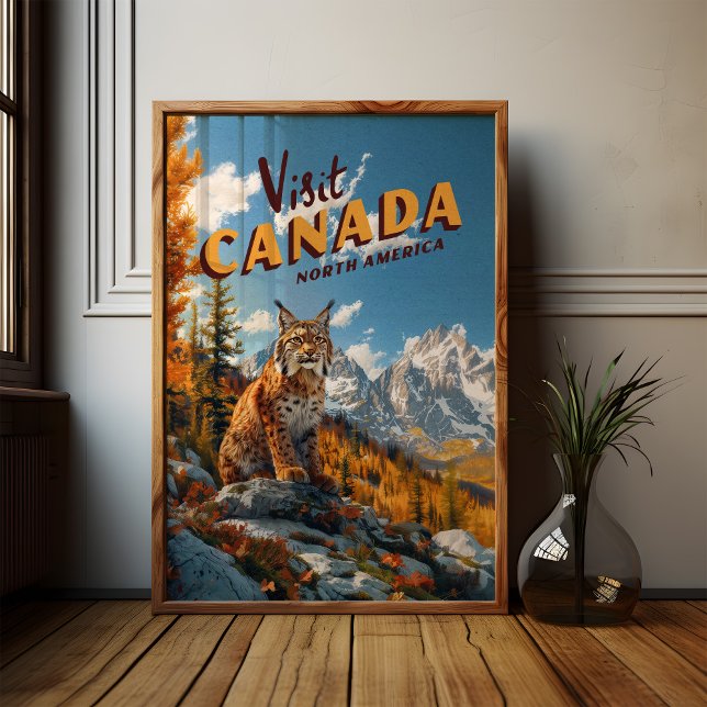 Vintage Canada Lynx Travel Poster (Skapare uppladdad)