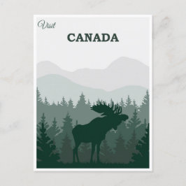Vintage Canada Nature Moose Travel Vykort
