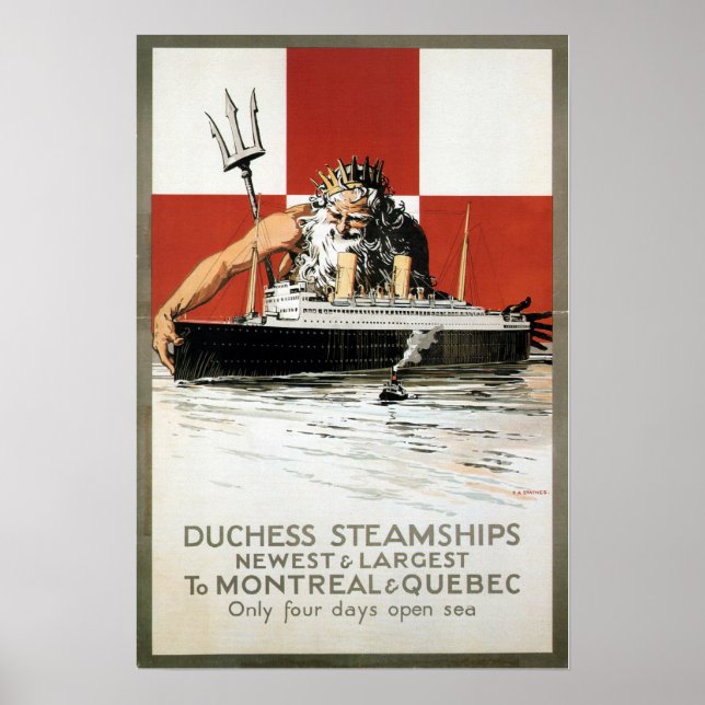 Vintage Canada Steamship Travel Poster (Framsidan)