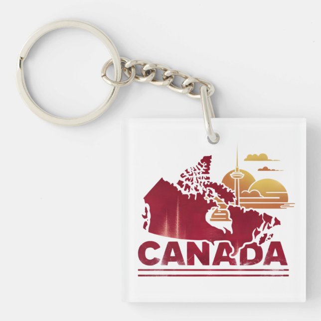 Vintage Canada Travel Land Karta Maple Löv (Framsidan)