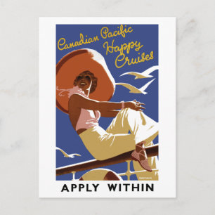 Vintage Canadian Cruise Line Travel Vykort