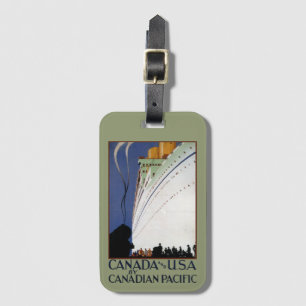 Vintage Canadian Cruise Linjer Travel Bagagebricka