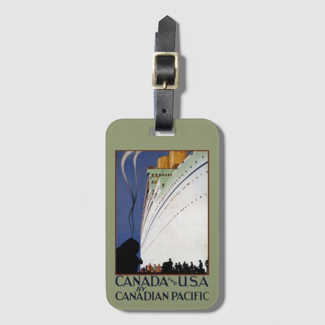 Vintage Canadian Cruise Linjer Travel Bagagebricka (Framsida vertikal)