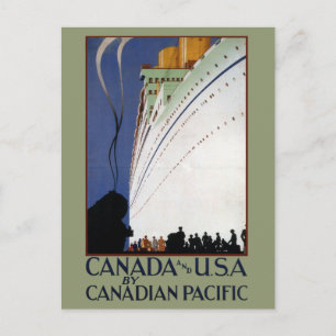Vintage Canadian Cruise Linjer Travel Vykort