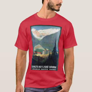 Vintage Canadian Pacific Rockies Chateau Sjö Loui T Shirt