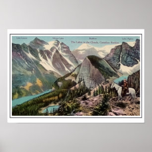 Vintage Canadian Rockies, Sjöar i molnen Poster