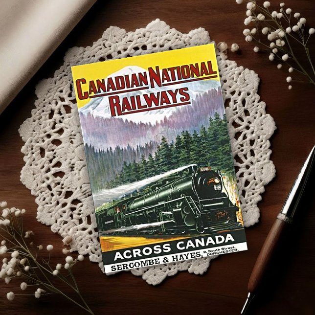 Vintage Canadian Rockies Steam Train Advertising Vykort (Skapare uppladdad)
