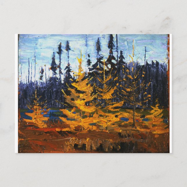 Vintage Canadian Wilderness Tom Thomson Tamaracks Vykort (Framsida)