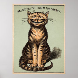 Vintage Canary Cat Poster
